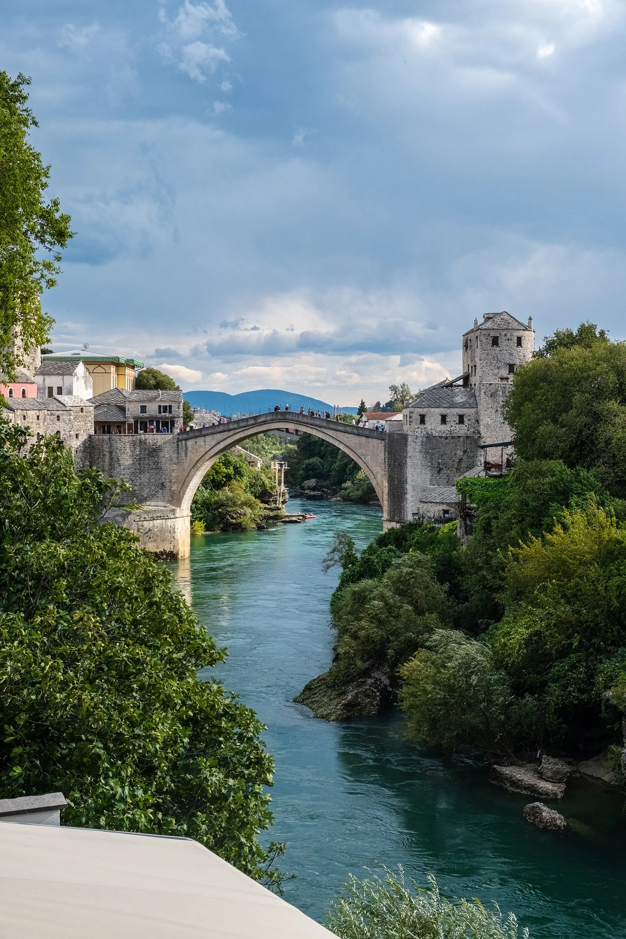 The Old Bridge arching over the turquoise Neretva river